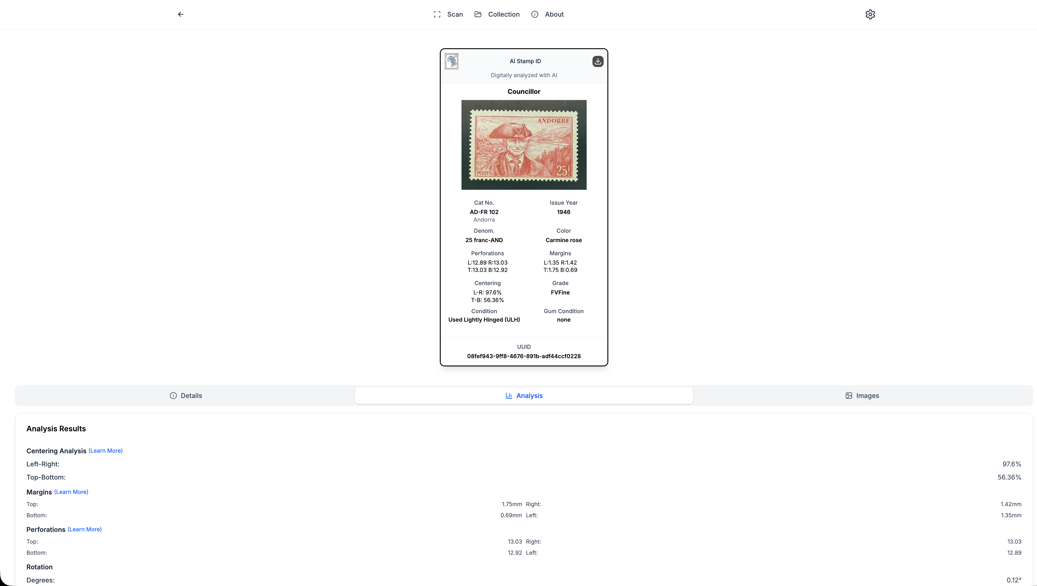 AI-Powered Stamp Identification Platform